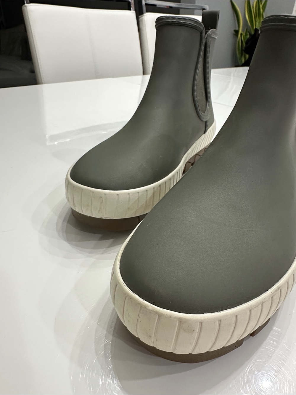 Sperry Torrent Chelsea Waterproof Rain Boots Olive Green Rubber Ankle Platform 7 - Picture 5 of 8